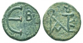 Justinian I. 527-565. AE 

Condition: Very Fine

Weight: 2.10 gr
Diameter: 13 mm
