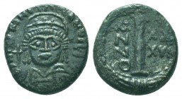 Justinian I. 527-565. AE 

Condition: Very Fine

Weight: 3.20 gr
Diameter: 16 mm