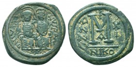 Justin II , with Sophia (565-578 AD). AE Follis

Condition: Very Fine

Weight: 12.80 gr
Diameter: 31 mm