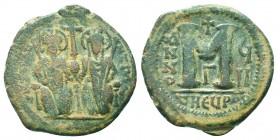 Justin II , with Sophia (565-578 AD). AE Follis

Condition: Very Fine

Weight: 13.10 gr
Diameter: 32 mm