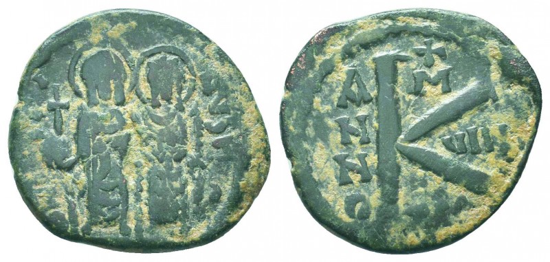 Justin II , with Sophia (565-578 AD). AE Half Follis

Condition: Very Fine

Weig...