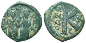Justin II , with Sophia (565-578 AD). AE Half Follis

Condition: Very Fine

Weight: 7.20 gr
Diameter: 23 mm