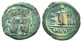Justin II , with Sophia (565-578 AD). AE Half Follis

Condition: Very Fine

Weight: 2.70 gr
Diameter: 17 mm