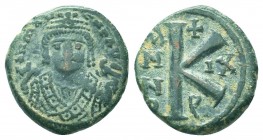 Maurice Tiberius. A.D. 582-602. AE Half Follis.

Condition: Very Fine

Weight: 5.20 gr
Diameter: 21 mm