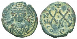 Maurice Tiberius. A.D. 582-602. AE Half Follis.

Condition: Very Fine

Weight: 4.80 gr
Diameter: 20 mm