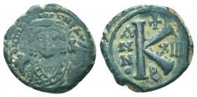 Maurice Tiberius. A.D. 582-602. AE Half Follis.

Condition: Very Fine

Weight: 6.10 gr
Diameter: 22 mm