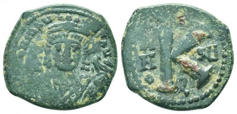 Maurice Tiberius. A.D. 582-602. AE Half Follis.

Condition: Very Fine

Weight: 5...