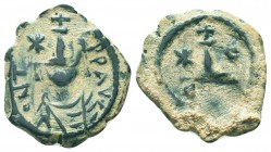 Maurice Tiberius. A.D. 582-602. AE Half Follis.

Condition: Very Fine

Weight: 3.40 gr
Diameter: 21 mm
