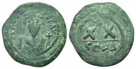 Phocas (602-610 AD). AE Follis

Condition: Very Fine

Weight: 6.40 gr
Diameter: 27 mm