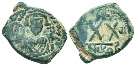 Phocas (602-610 AD). AE Half Follis

Condition: Very Fine

Weight: 6.40 gr
Diameter: 23 mm