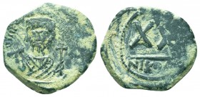 Phocas (602-610 AD). AE Half Follis

Condition: Very Fine

Weight: 6.50 gr
Diameter: 25 mm
