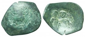 Byzantine cup coins AE trachy.

Condition: Very Fine

Weight: 2.70 gr
Diameter: 25 mm