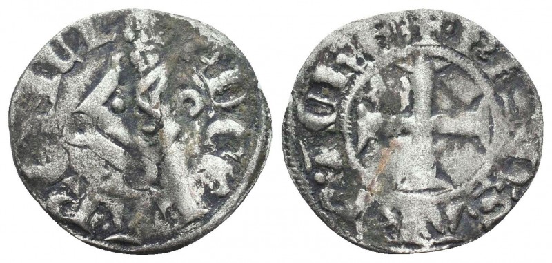 CRUSADERS. Silver , 1163-1201. Denier,

Condition: Very Fine

Weight: 0.60 gr
Di...