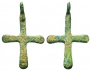 Very Beautiful Decorated Byzantine Cross Pendant , 7th - 12th Century.

Condition: Very Fine

Weight: 6.30 gr
Diameter: 43 mm