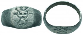 Very interesting silver seal ring Probably Talismatic Ring, Circa, 1st - 2nd Century, AD

Condition: Very Fine

Weight: 3.20 gr
Diameter: 18 mm