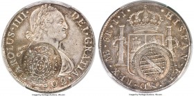 Minas Gerais. João Prince Regent Counterstamped 960 Reis ND (1808) XF45 PCGS, Minas Gerais mint, KM251.1. C/S (AU Details). Countermarked on Peru 8 Re...