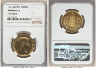 Pedro II gold 10000 Reis 1834 AU Details (Polished) NGC, Rio de Janeiro mint, KM451, LMB-616. Mintage: 5,617.

HID09801242017

© 2020 Heritage Auction...