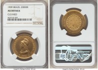 Republic gold 20000 Reis 1909 AU Details (Cleaned) NGC, Rio de Janeiro mint, KM497, LMB-728. From a mintage numbering only 4,427. 

HID09801242017

© ...