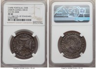 Pedro II double-countermarked revalidation 250 Reis ND (1688) XF40 NGC, KM33.2, Gomes-104.01. 11.18gm. Type IV counterstamp (XF Standard). A convolute...