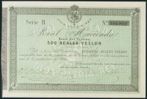 500 Reales. 1 de Noviembre de 1873. Serie B. (Edifil 2017: 211). SC.