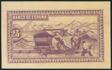25 Pesetas. Septiembre 1937. Asturias y León. Prueba de Reverso. (Edifil 2017: NE29P). SC.