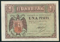 1 Peseta. 30 de Abril de 1938. Serie D. (Edifil 2017: 428a). Apresto original. SC.