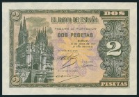 2 Pesetas. 30 de Abril de 1938. Serie E. (Edifil 2017: 429a). Apresto original. SC.