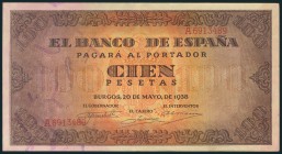 100 Pesetas. 20 de Mayo de 1938. Serie A. (Edifil 2017: 432). EBC.