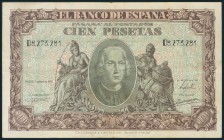 100 Pesetas. 9 de Enero de 1940. Serie D. (edifil 2017: 438a). BC.