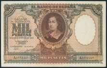 1000 Pesetas. 9 de Enero de 1940. Serie A. (Edifil 2017: 440). MBC+.