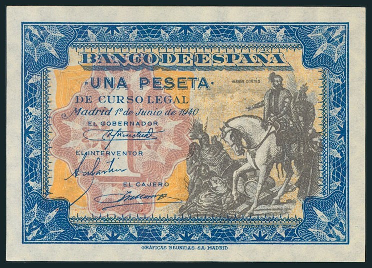 1 Peseta. 1 de Junio de 1940. Serie C. (Edifil 2017: 441a). SC.