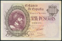 1000 Pesetas. 21 de Octubre de 1940. Sin serie. (Edifil 2017: 445). MBC+.