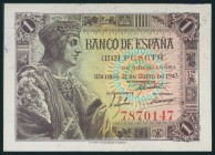 1 Peseta. 21 de Mayo de 1943. Sin serie. (Edifil 2017: 447). SC-.