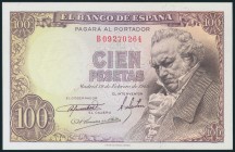 100 Pesetas. 19 de Febrero de 1946. Serie B. (Edifil 2017: 451b). SC.