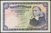 500 Pesetas. 19 de Febrero de 1946. Sin serie. (Edifil 2017: 452). MBC+.