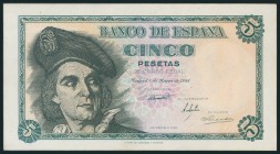 5 Pesetas. 5 de Mayo de 1948. Sin serie. (Edifil 2017: 455). SC-.