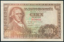 100 Pesetas. 2 de Mayo de 1948. Sin serie. (Edifil 2017: 456). EBC+.