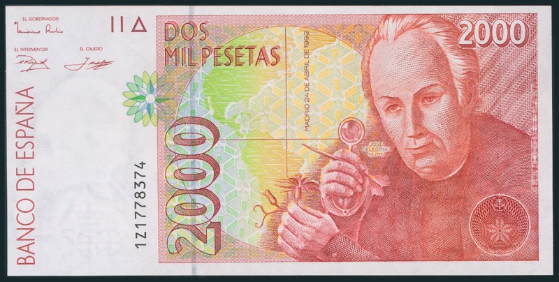 2000 Pesetas. 24 de Abril de 1992. Serie 1Z. (Edifil 2017: 482Aa). SC.