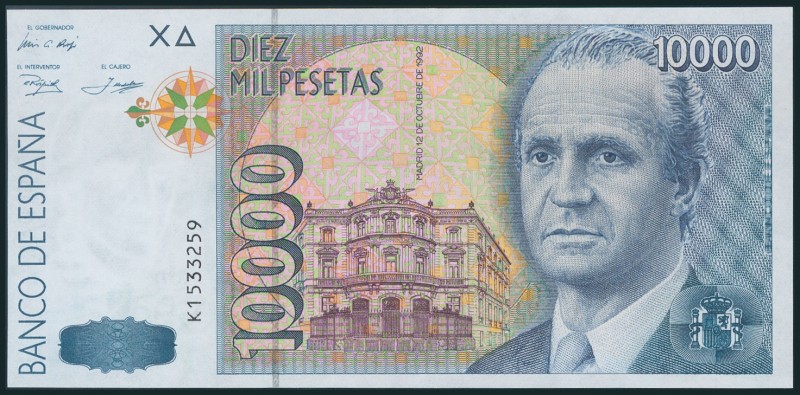 10000 Pesetas. 12 de Octubre de 1992. Serie K. (Edifil 2017: 485). SC.