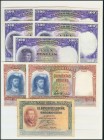 Conjunto de 11 billetes españoles de diversas calidades y series y emitidos en diferentes fechas. A EXAMINAR.
