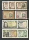 Conjunto de 36 billetes españoles en diversas cantidades, calidades y series. A EXAMINAR.