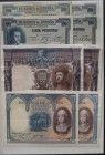 Conjunto de 62 billetes del Banco de España emitidos en diferentes fechas y en diversas calidades, series y cantidades. A EXAMINAR.