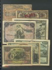 Conjunto de 25 billetes de España y Extranjero en diversas cantidades y series, con diferentes conservaciones. A EXAMINAR.
