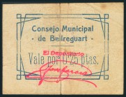 BELLREGUART (VALENCIA). 25 Céntimos. (1938ca). (González: 955). Raro. BC.