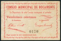 BOCAIRENTE (VALENCIA). 25 Céntimos. (1938ca). (González: 1249). Inusual. MBC.
