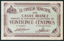 CASAS IBAÑEZ (ALBACETE). 25 Céntimos. Agosto 1937. (González: 1723). MBC.