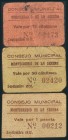 MONTERRUBIO DE LA SERENA (BADAJOZ). 25 Céntimos, 50 Céntimos y 1 Peseta. Septiembre 1937. (González: 3646/48). Raro conjunto. MBC/RC.
