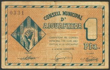 AIGUAFREDA (BARCELONA). 1 Peseta. (1938ca). (González: 6039). BC.