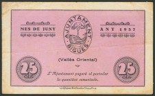 BIGUES (BARCELONA). 25 Céntimos. Junio 1937. (González: 7051). MBC.