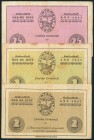 BIGUES (BARCELONA). 25 Céntimos, 1 Peseta y 2 Pesetas. Junio 1937. (González: 7051/53). Escasos. MBC.